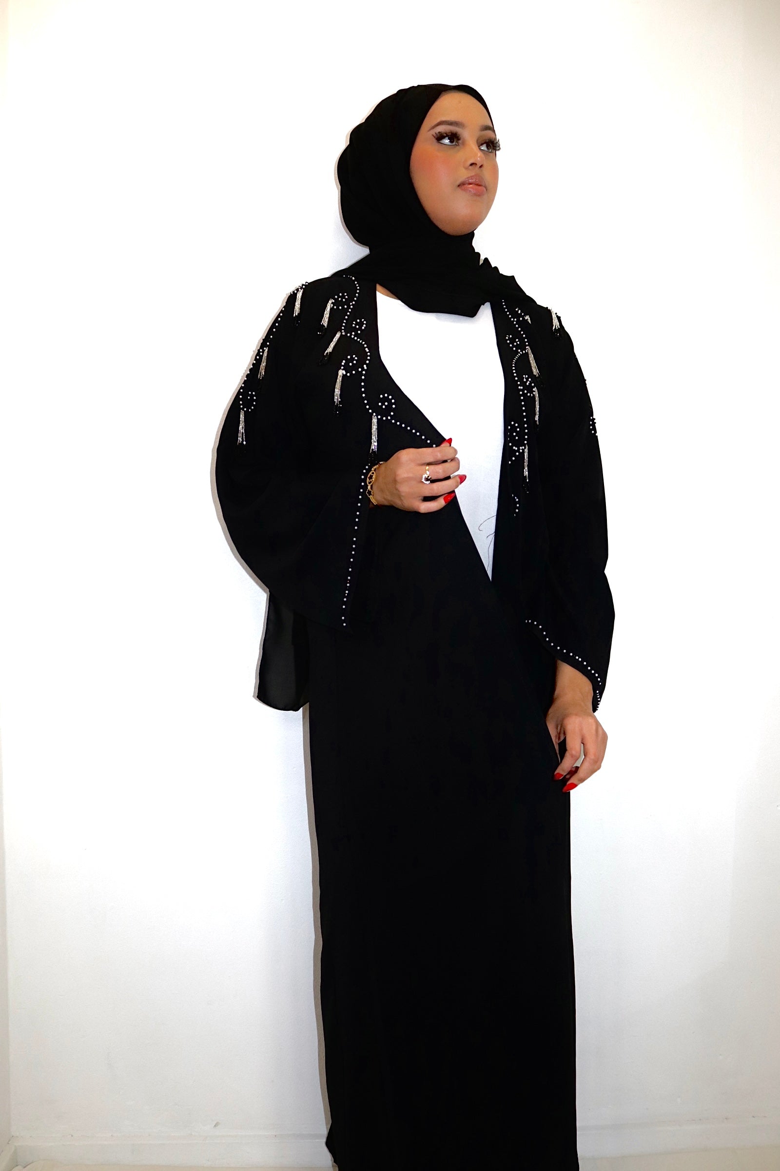 Stars Black Abaya