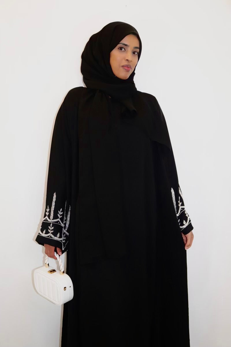 Black Abaya (White Arms)