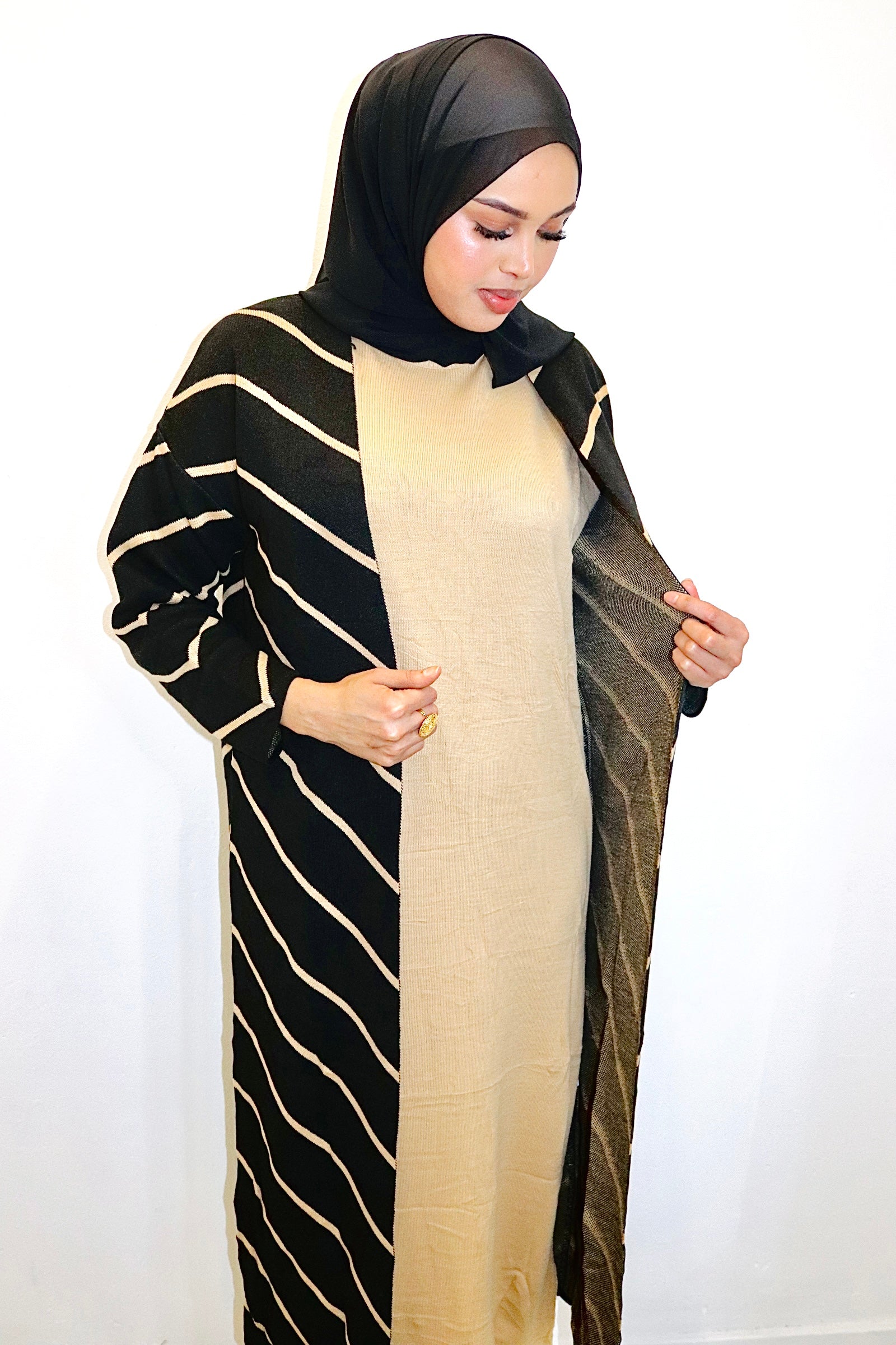 Stylish striped knit dress