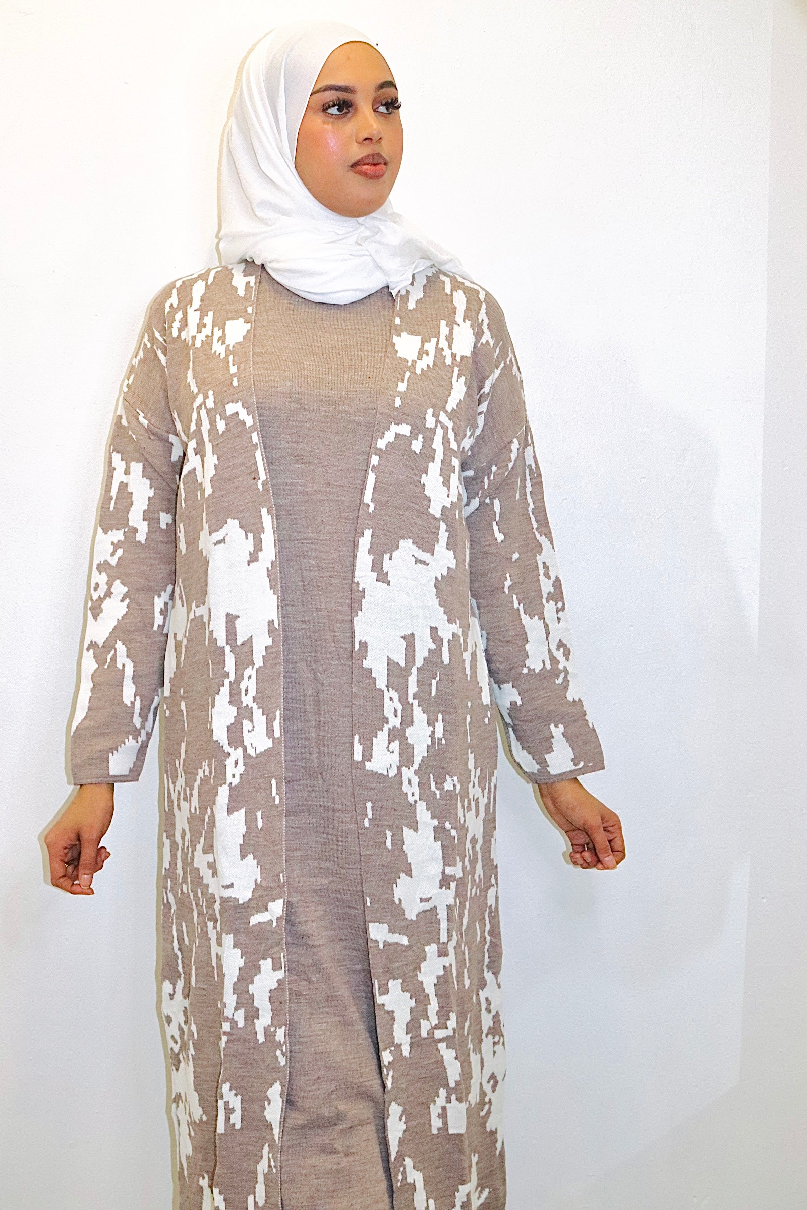 Modern grey knit dress