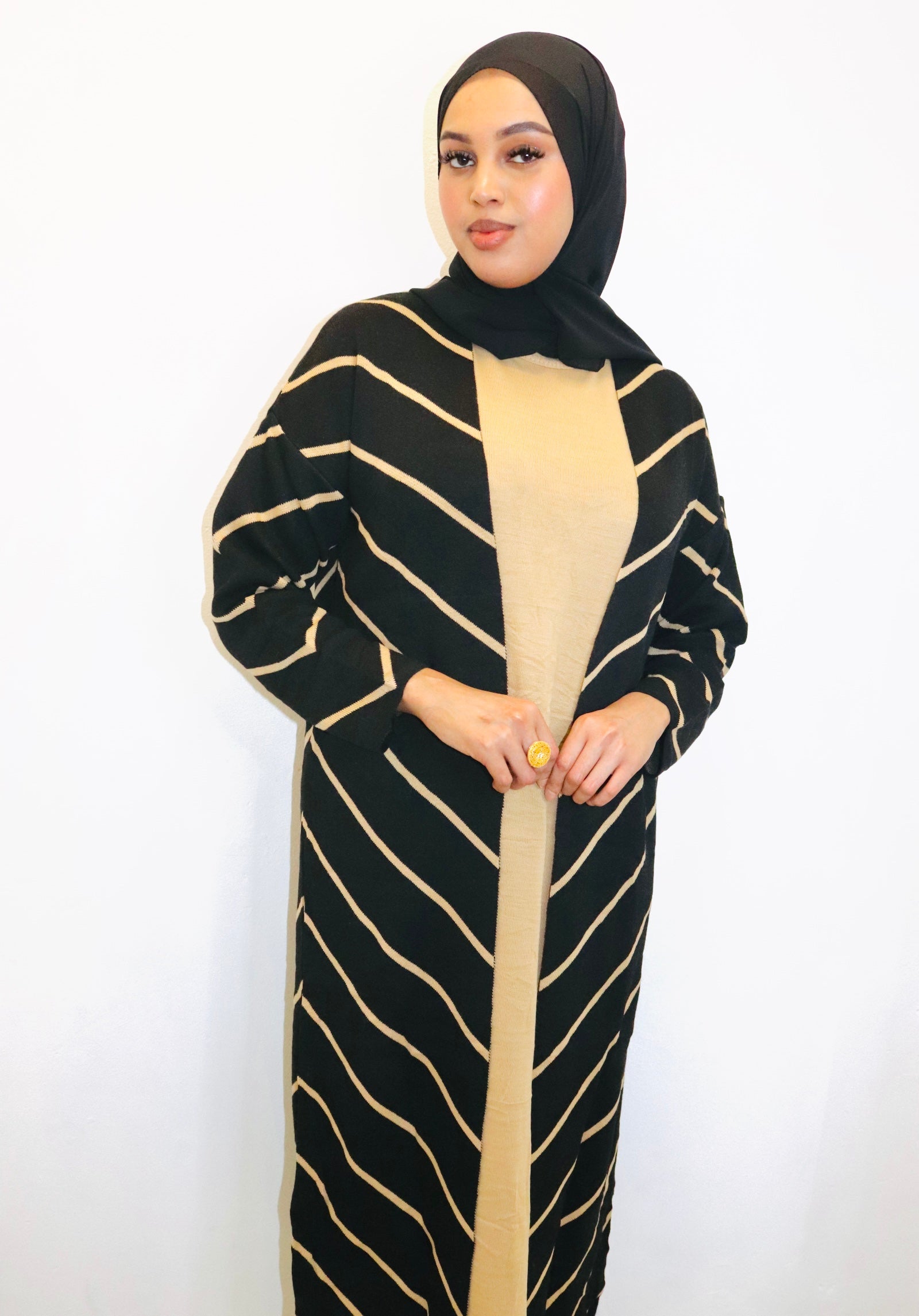 Stylish striped knit dress