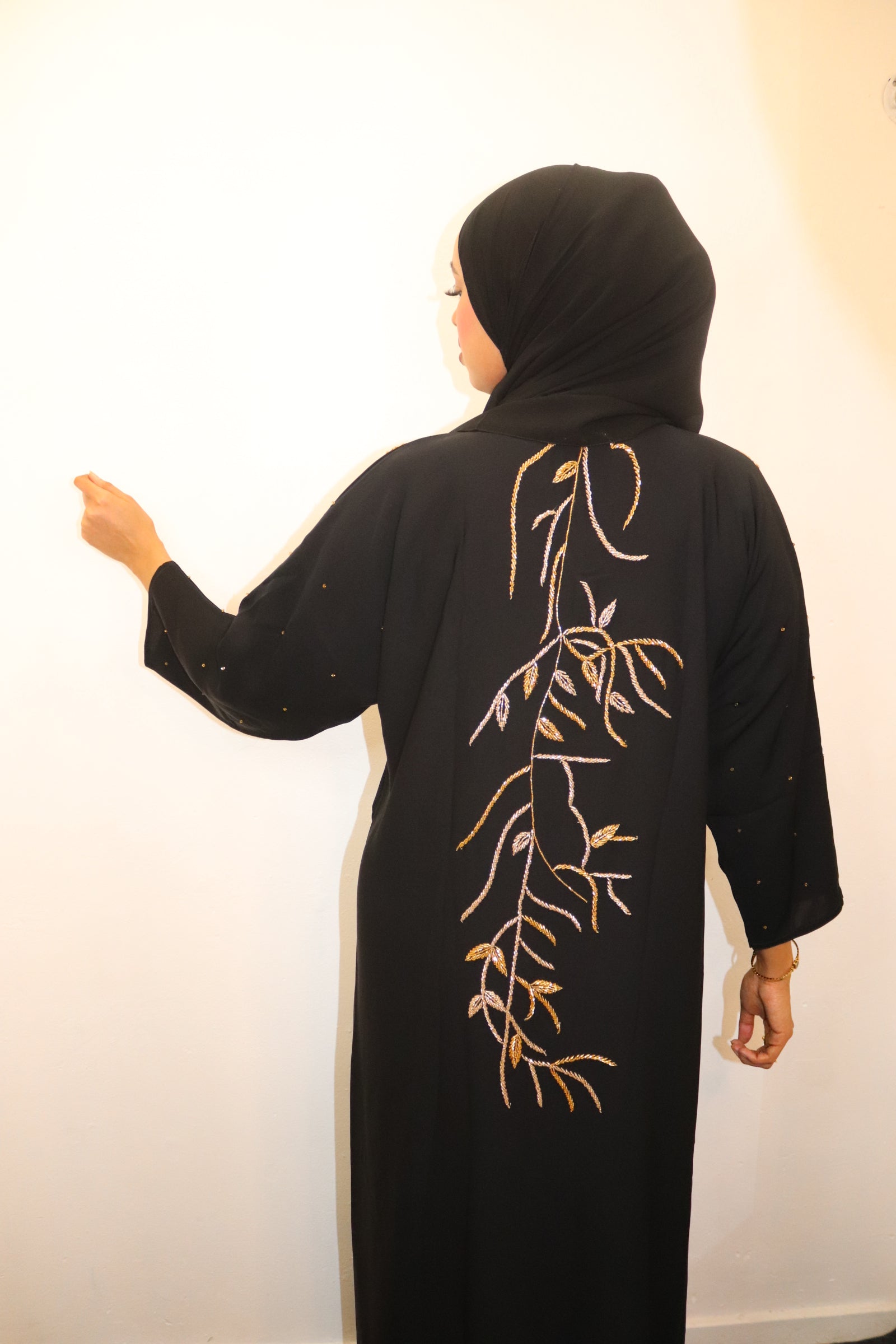 Black & Gold Pattern Abaya