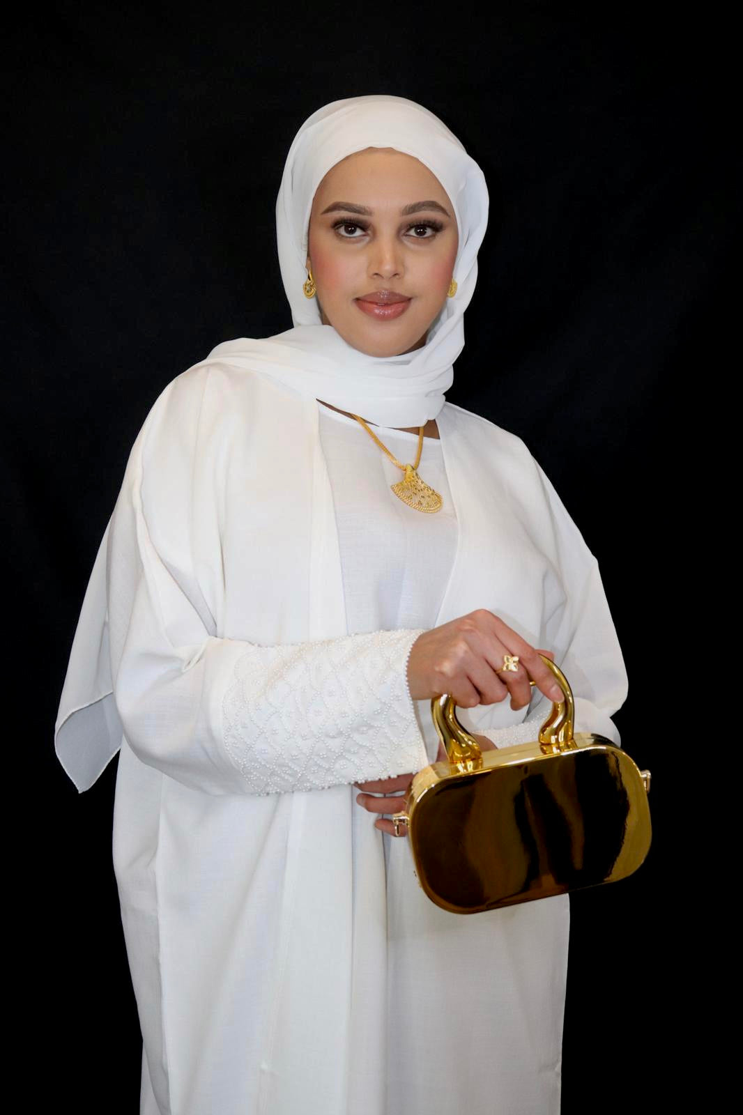 White elegant abaya