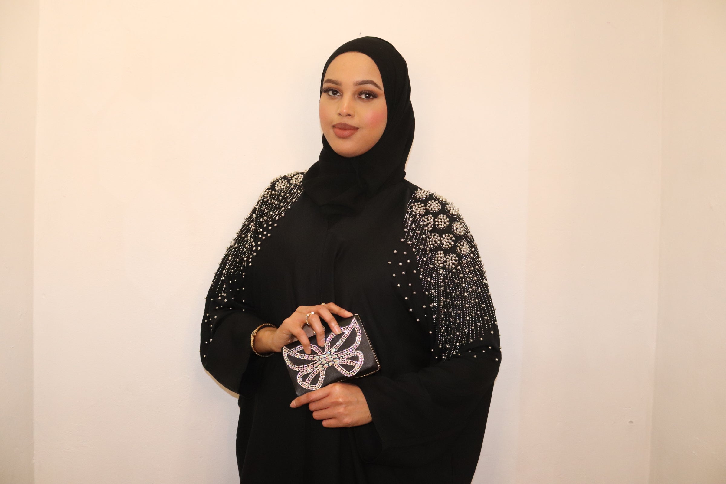Black & White Stars Abaya