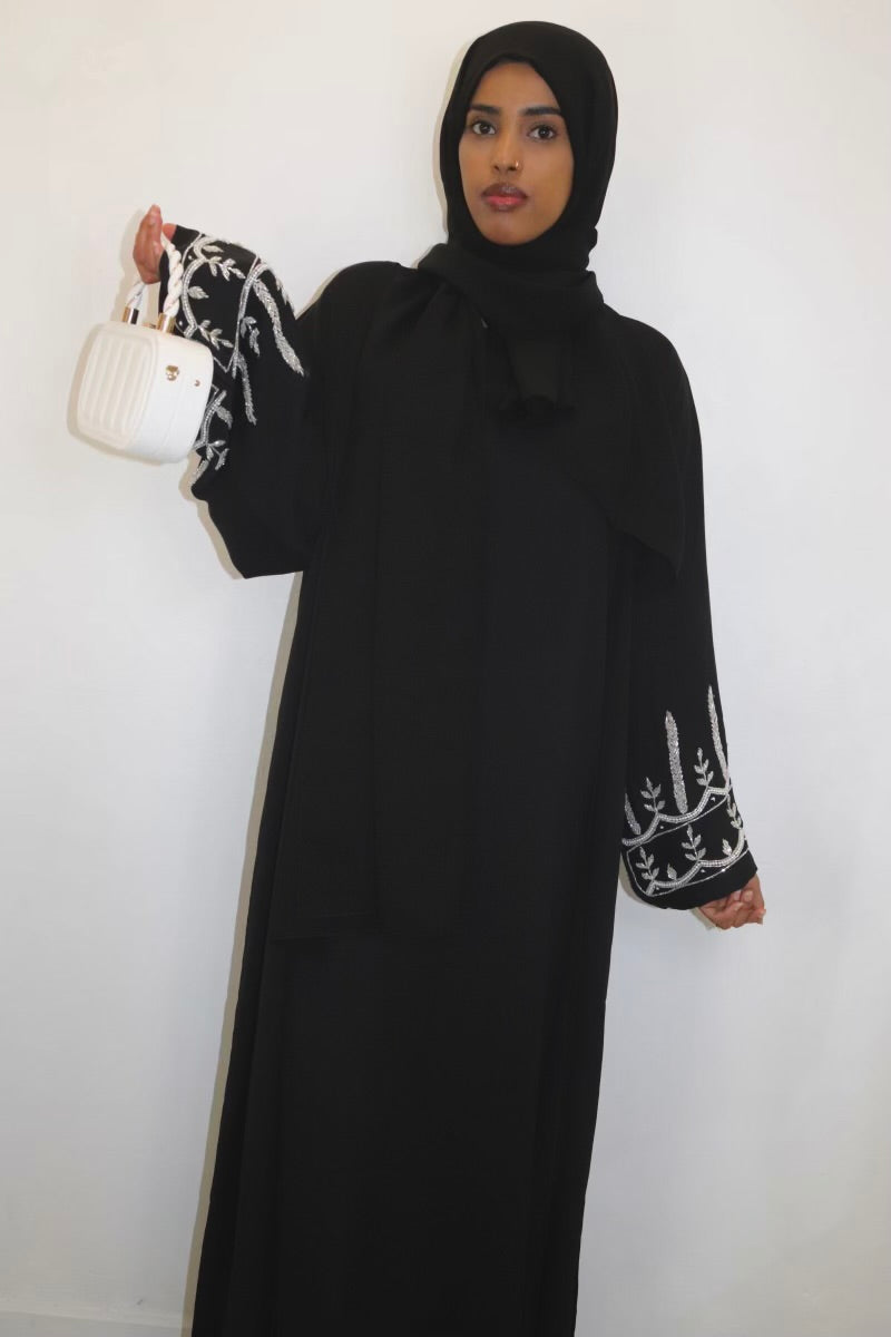 Black Abaya (White Arms)