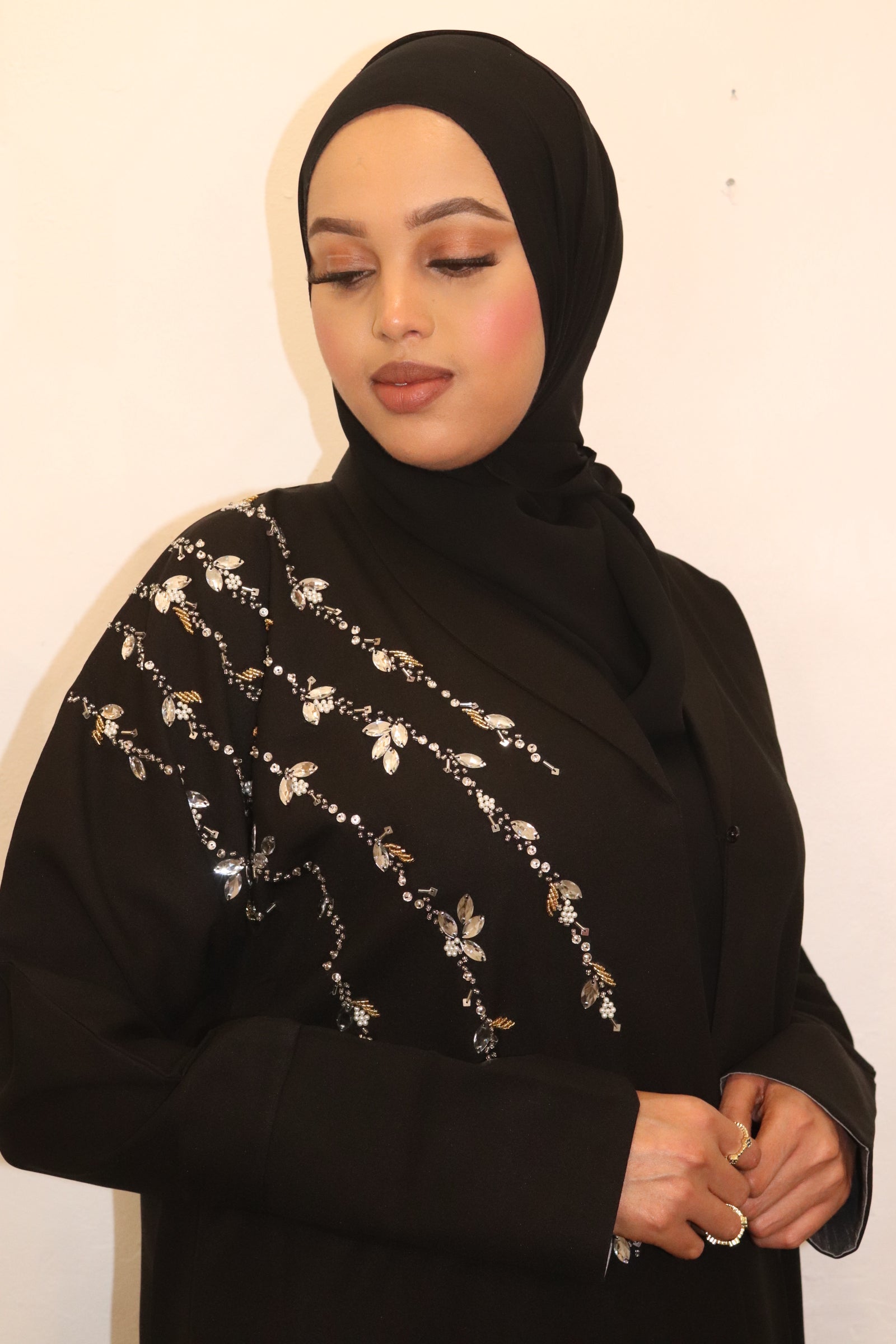 Flowers & Black Abaya
