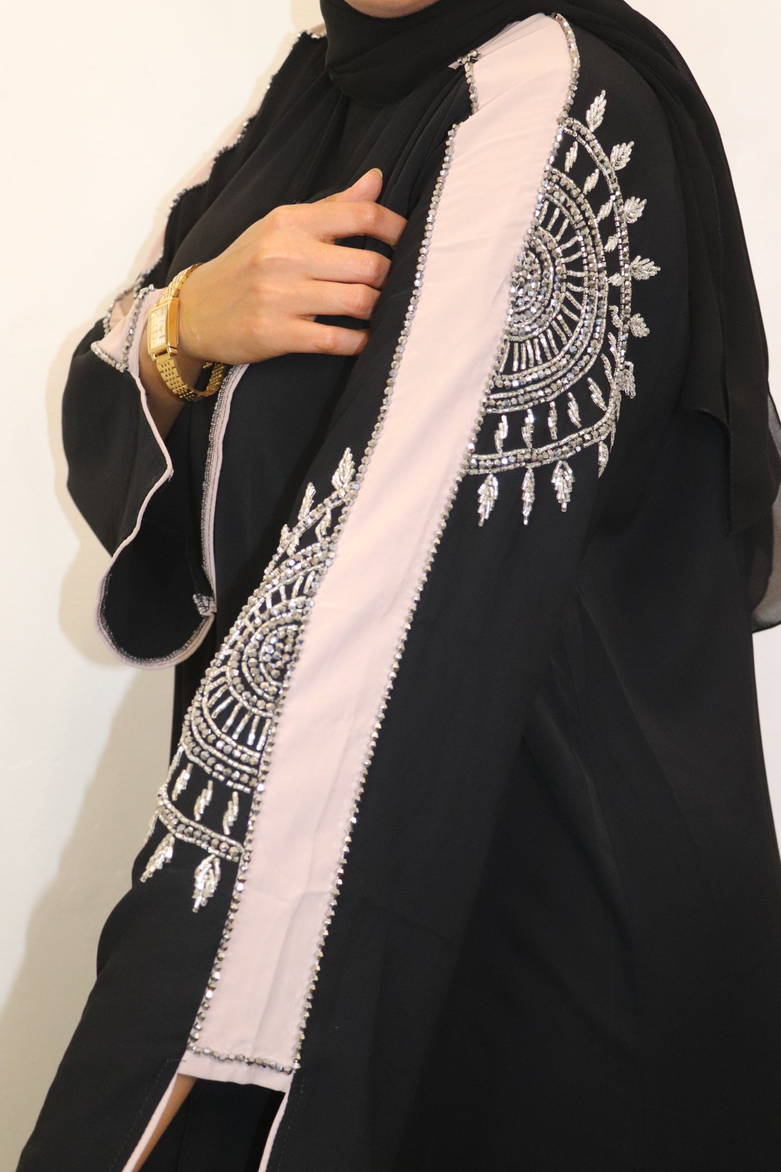 Black & White Pattern Abaya