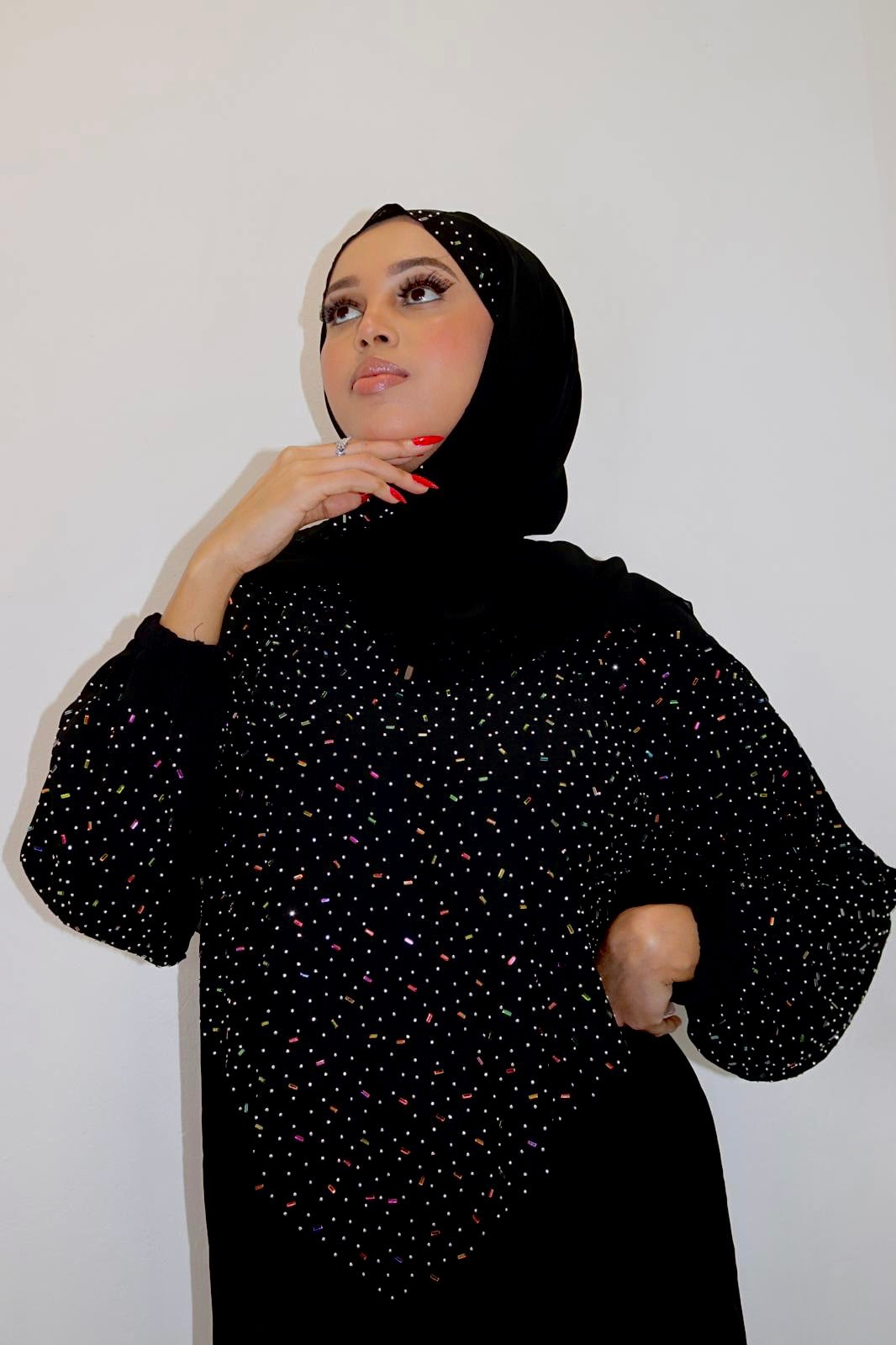 Black & White Pattern Abaya