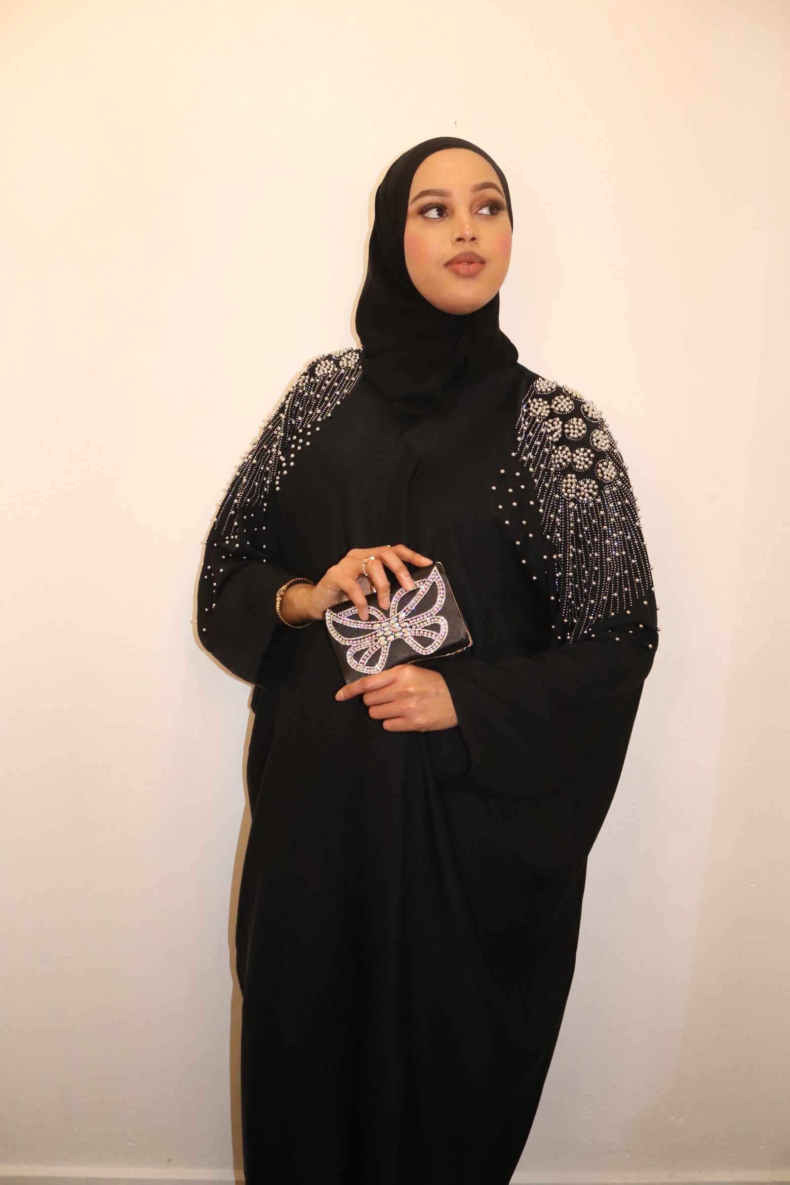 Black & White Stars Abaya