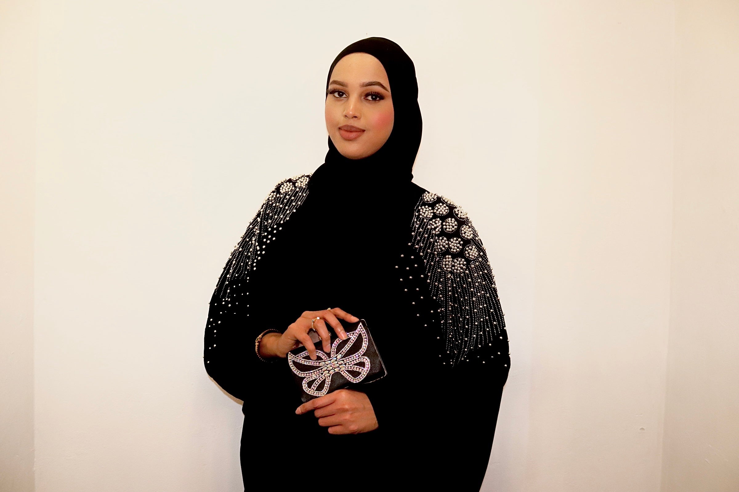 Black & White Stars Abaya