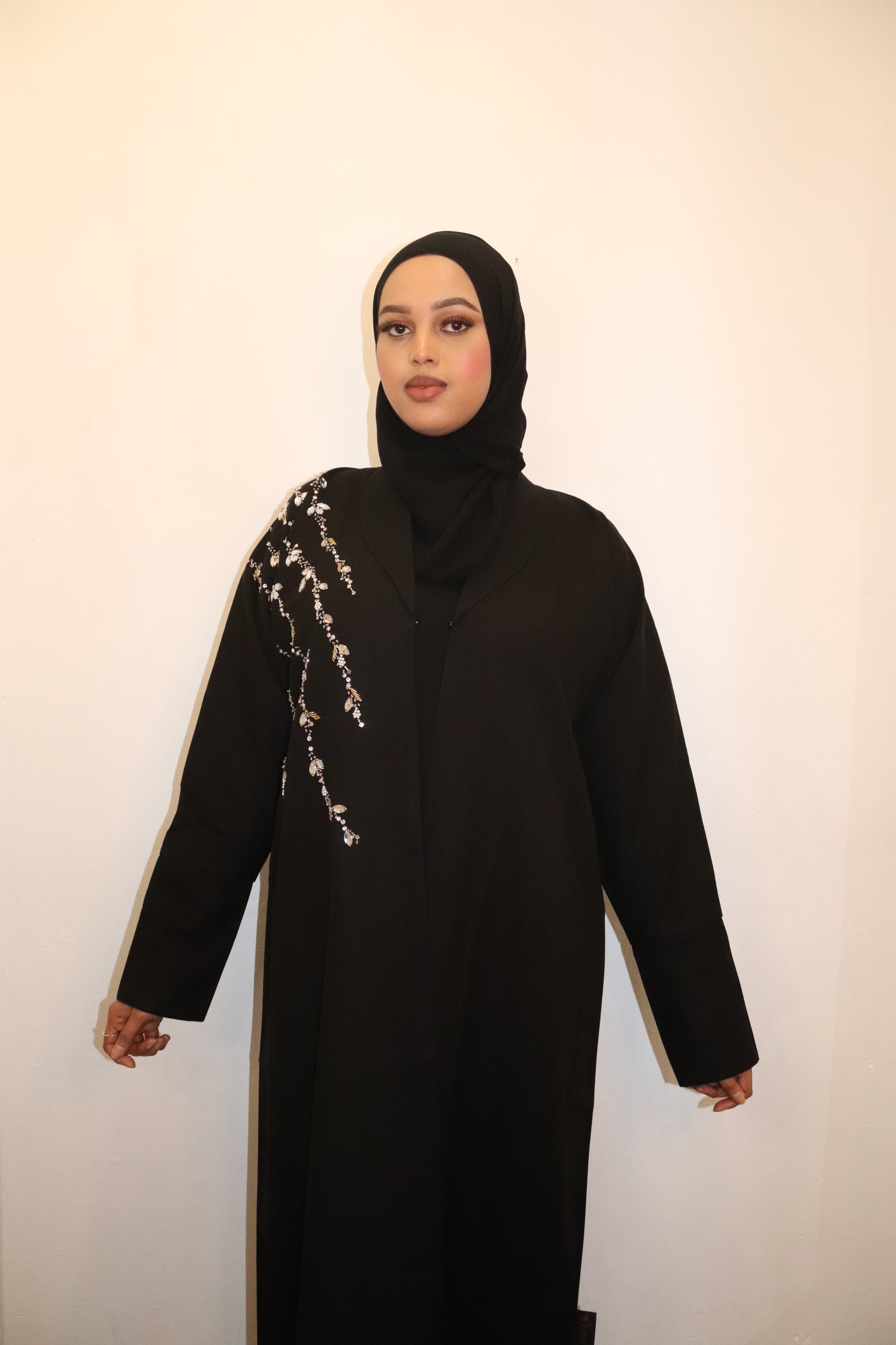 Flowers & Black Abaya