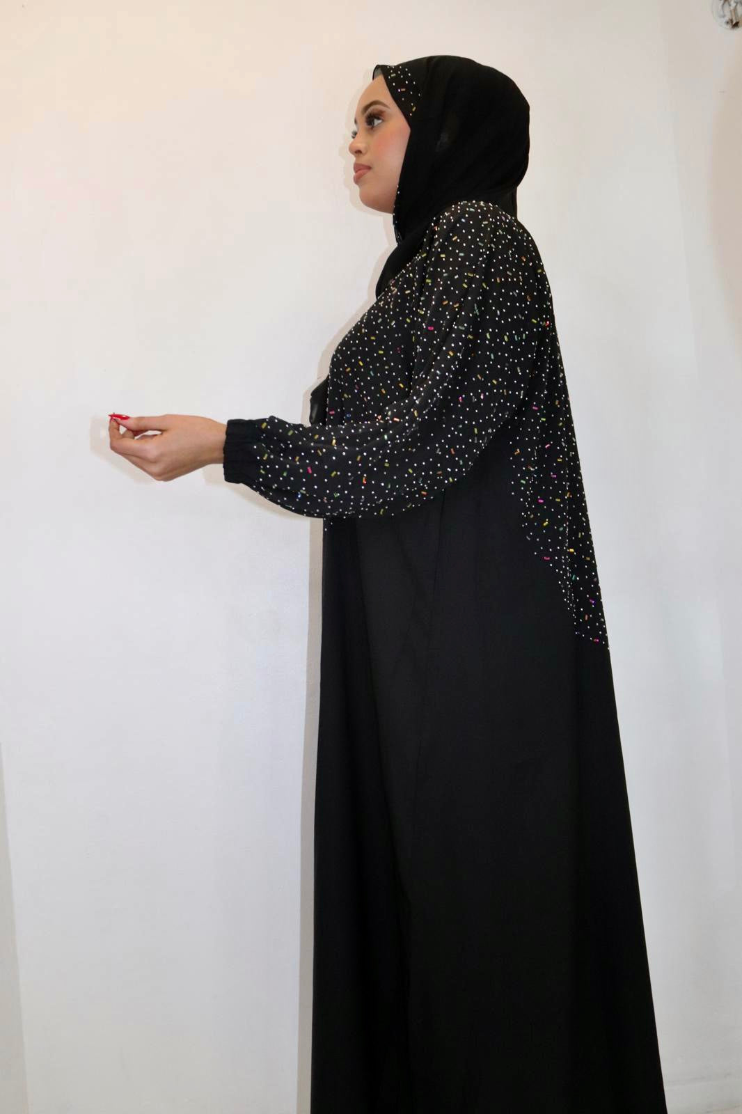 Black & White Pattern Abaya