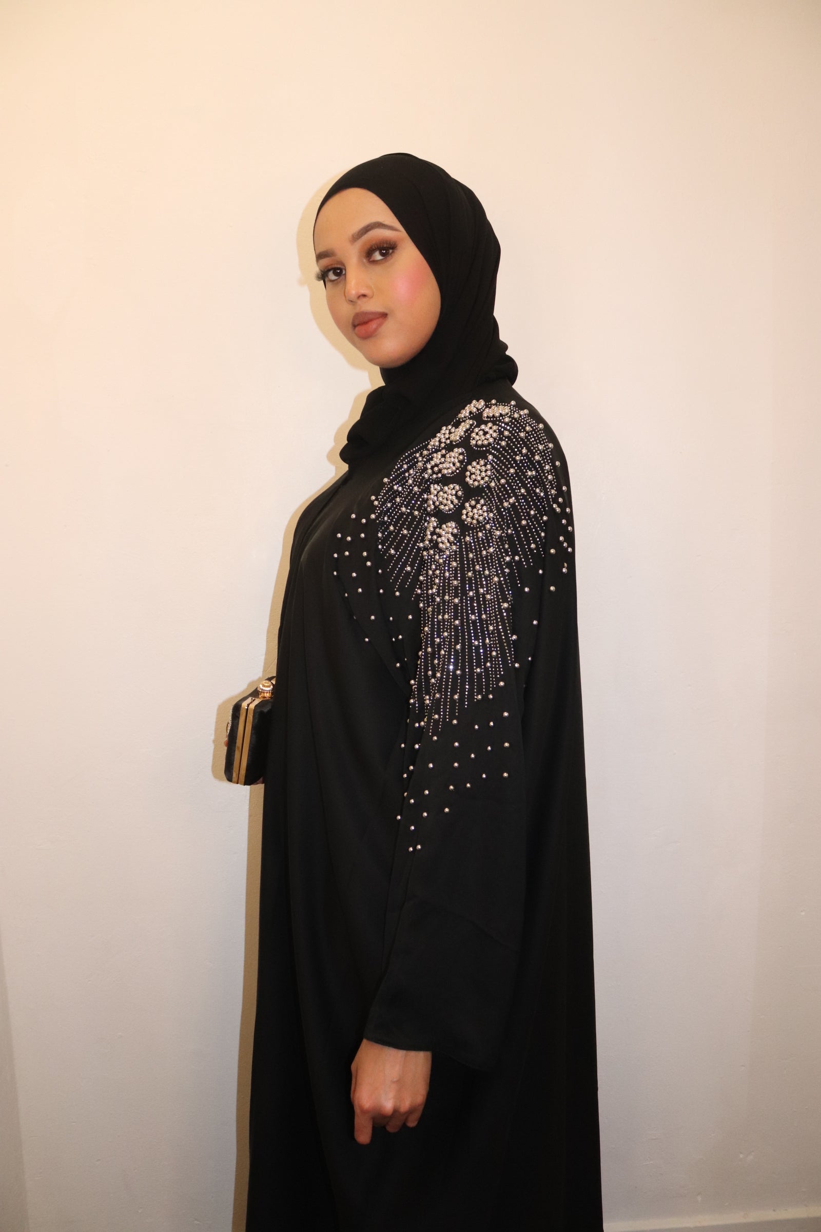 Black & White Stars Abaya