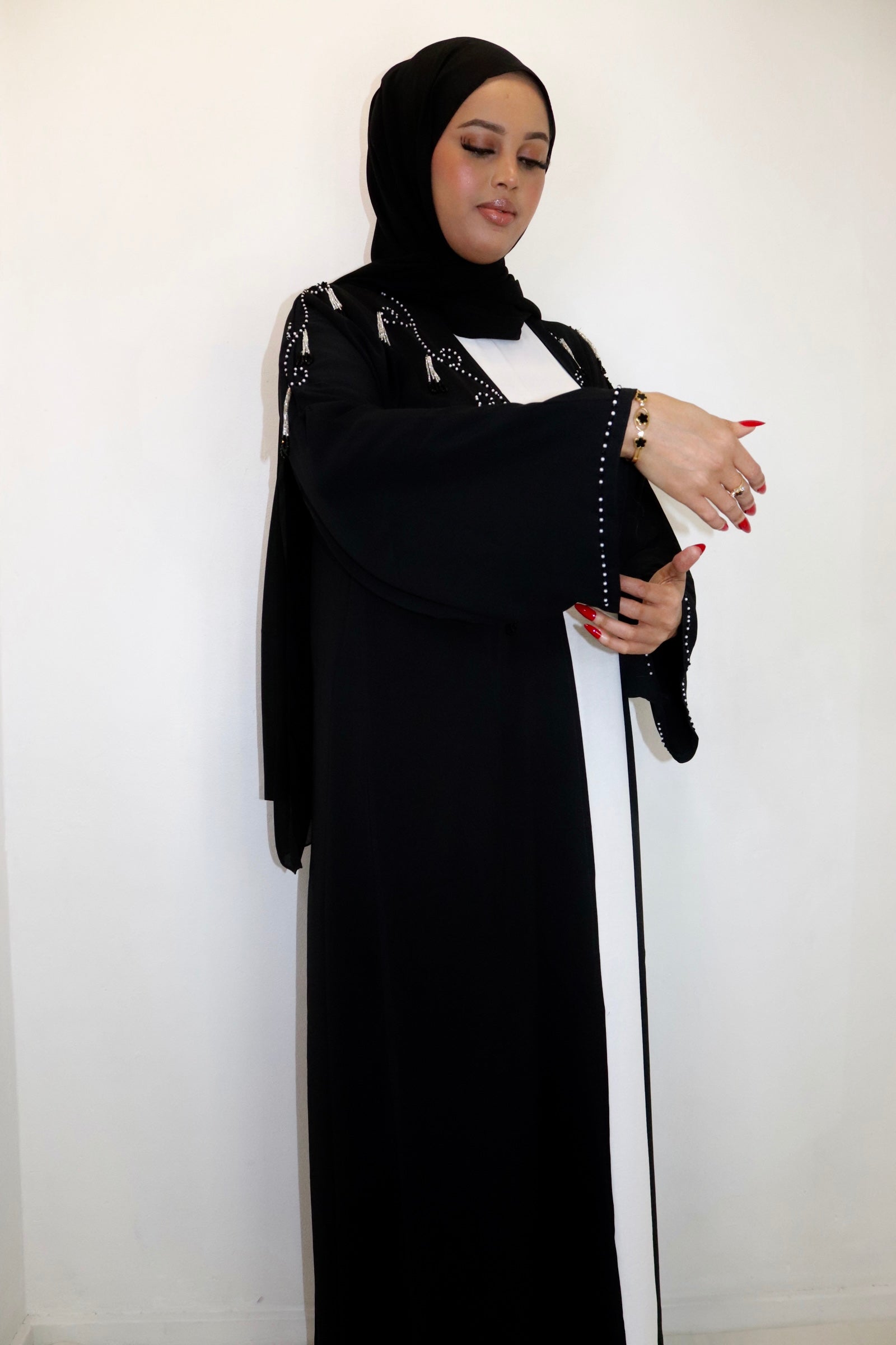 Stars Black Abaya