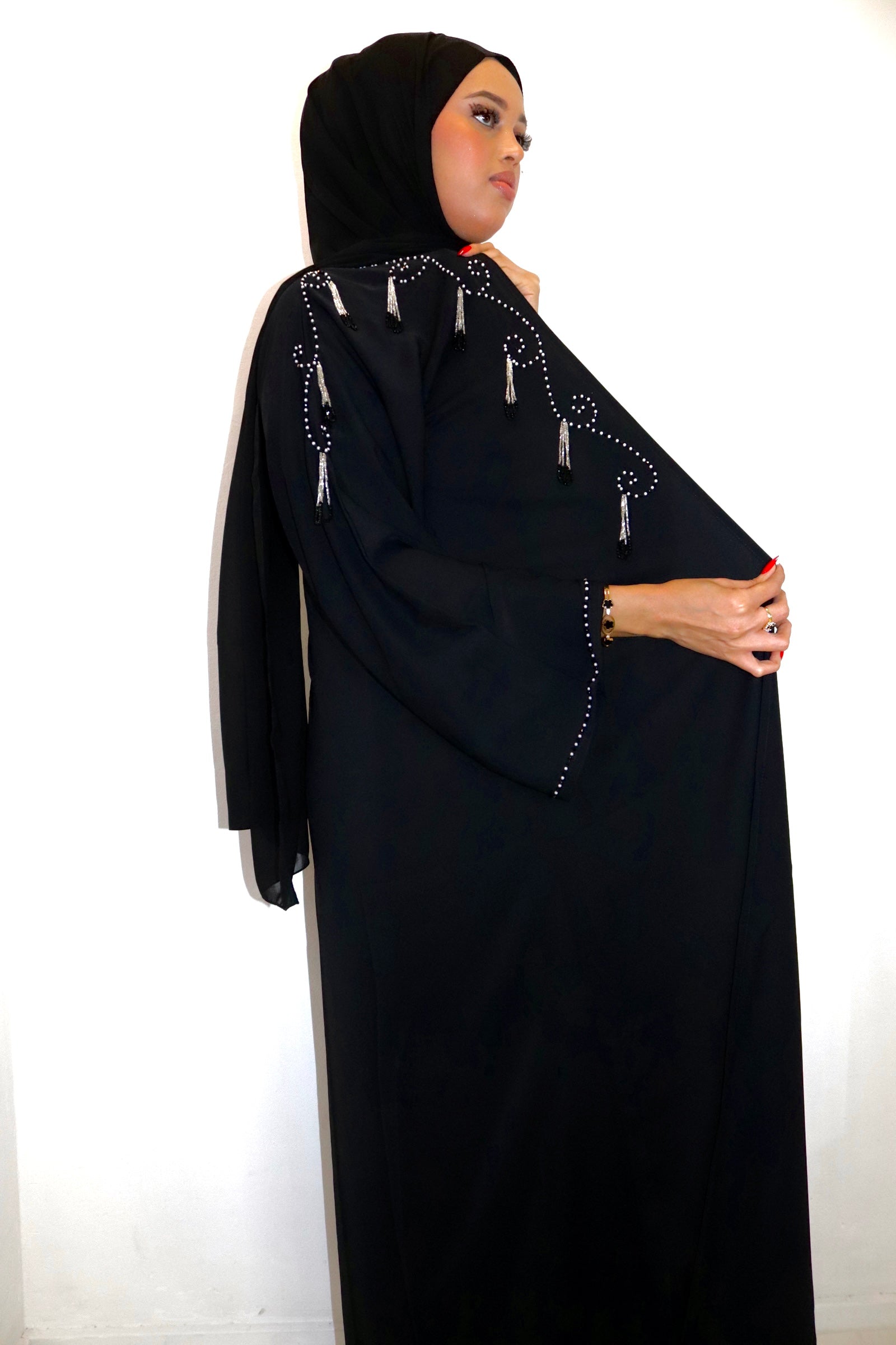 Stars Black Abaya