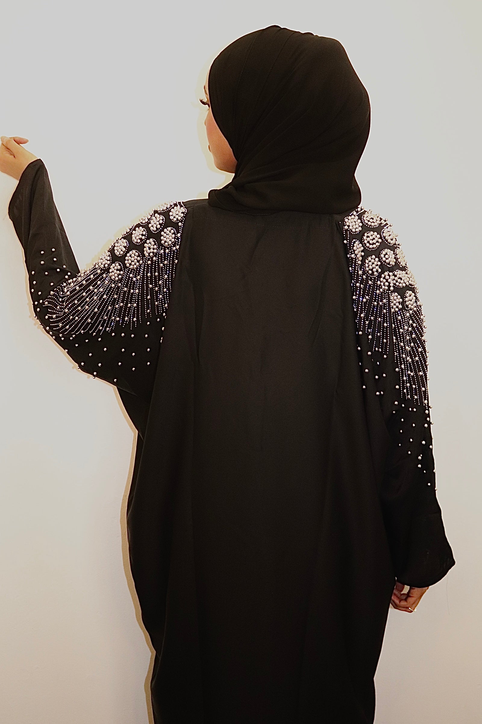Black & White Stars Abaya