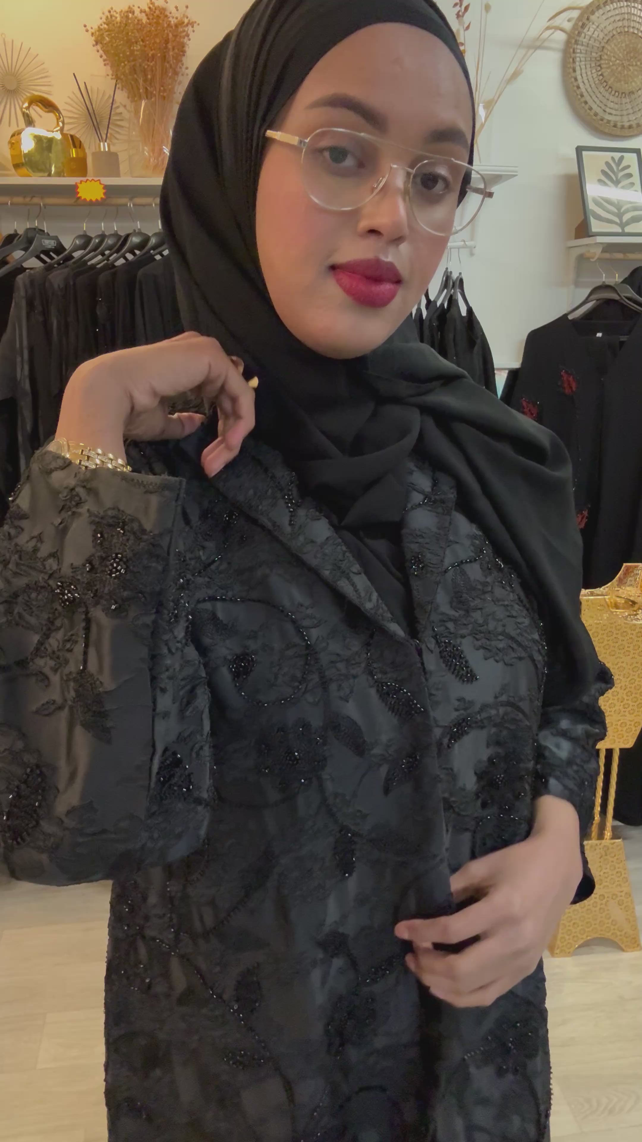Black Abaya open