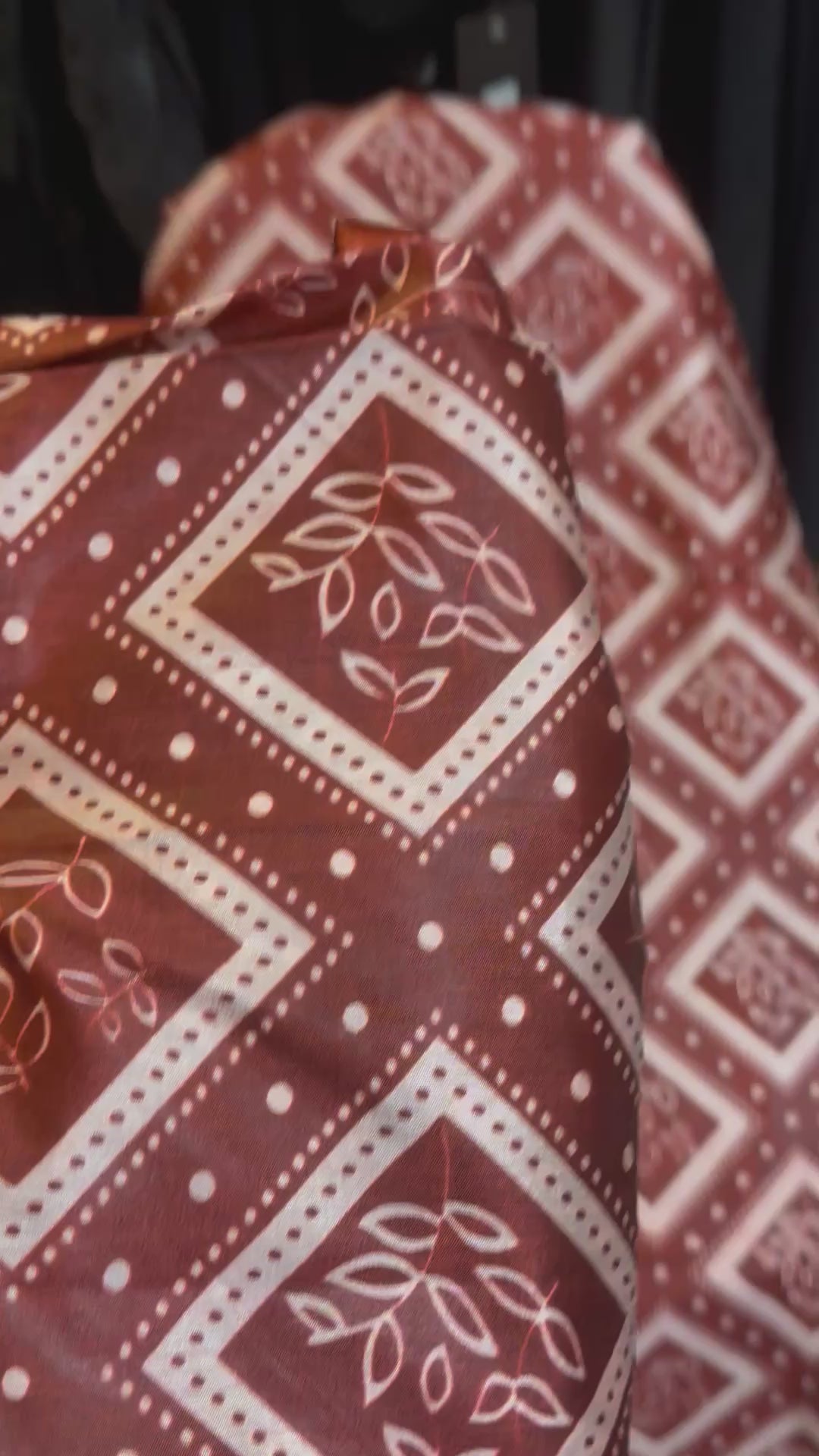 Rust & white shaash set