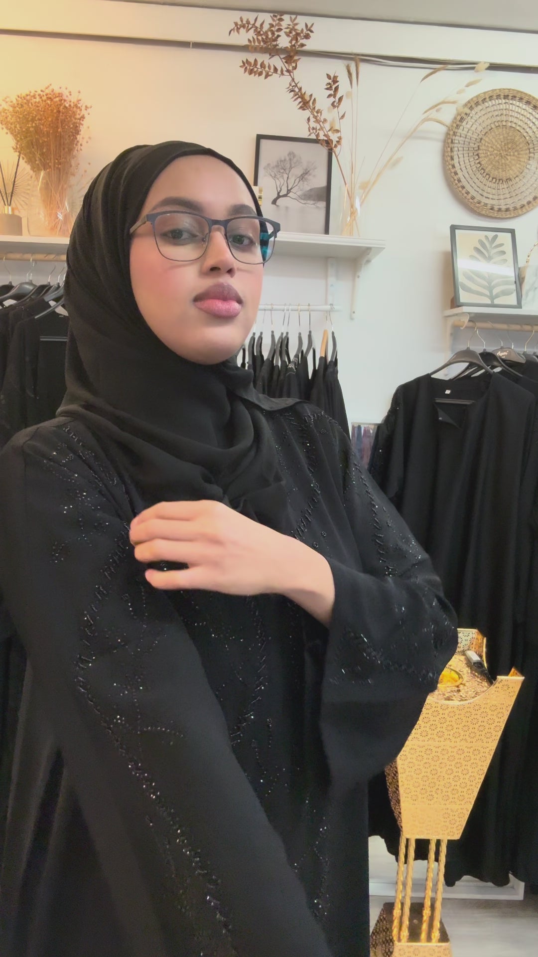Black open Abaya